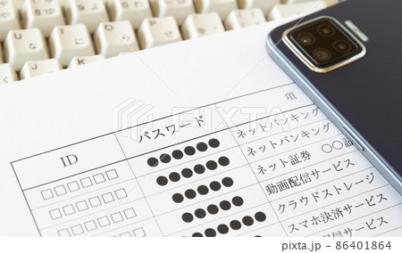 IDとパスワードの一覧　IDとパスワードのリスト　デジタル遺産　認証 86401864