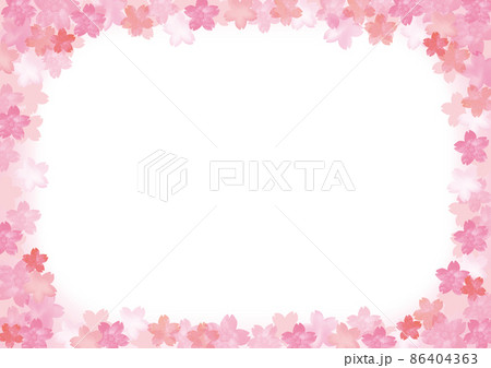 桜の花の水彩風手描きフレーム 桜の花の水彩風手描きフレーム 86404363