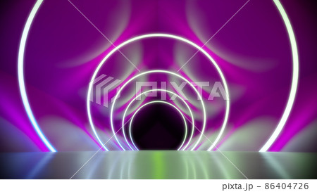 magenta neon lights tunnel background 86404726