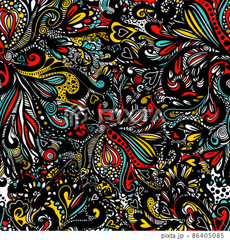 Seamless background from multicolored flowers . Abstract patterns. Vector illustration 86405085