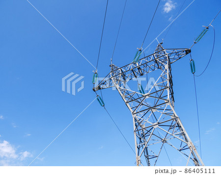electricity pylon and the blue sky 86405111