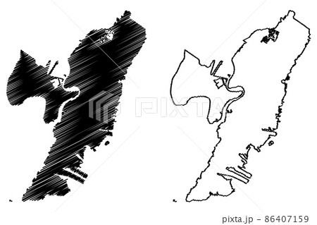 Hudson County, New Jersey (U.S. county, United States of America, USA, U.S., US) map vector illustration, scribble sketch Hudson map 86407159