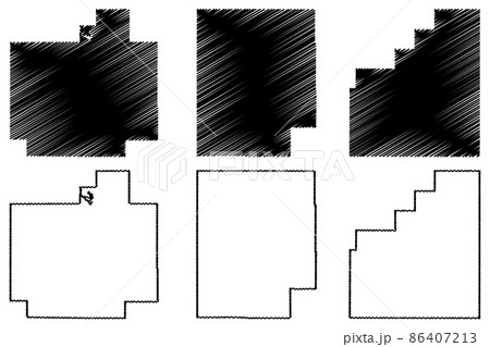 De Baca, Catron and Curry County, New Mexico (U.S. county, United States of America, USA, U.S., US) map vector illustration, scribble sketch map De Baca, Catron and Curry County, New Mexico (U.S. county, United States of America, USA, U.S., US) map vector illustration, scribble sketch map 86407213