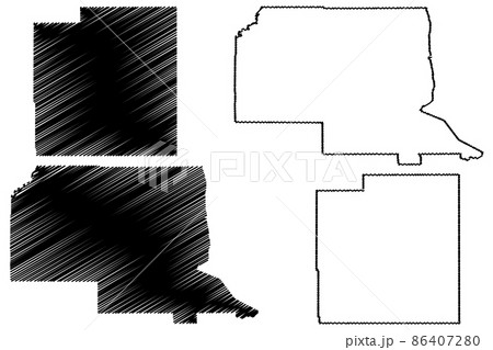 Rio Arriba and Luna County, New Mexico (U.S. county, United States of America, USA, U.S., US) map vector illustration, scribble sketch map 86407280