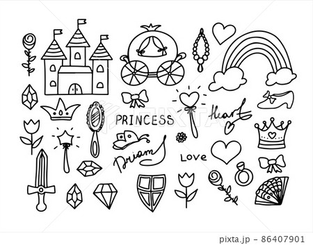 Set Vector Illustration Hand-Drawn Sketchy Fairy Tale Princess Tiara Crown Doodle Design Elements Set Vector Illustration. Cliparts for invitation, ad, book Set Vector Illustration Hand-Drawn Sketchy Fairy Tale Princess Tiara Crown Doodle Design Elements Set Vector Illustration. Cliparts for invitation, ad, book 86407901