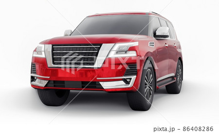 Red Premium Family SUV car isolated on white background. 3d rendering Red Premium Family SUV car isolated on white background. 3d rendering 86408286