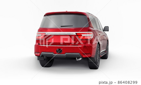 Red Premium Family SUV car isolated on white background. 3d rendering Red Premium Family SUV car isolated on white background. 3d rendering 86408299