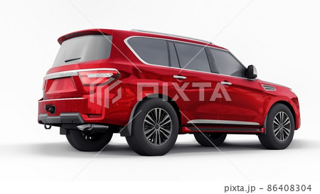Red Premium Family SUV car isolated on white background. 3d rendering Red Premium Family SUV car isolated on white background. 3d rendering 86408304