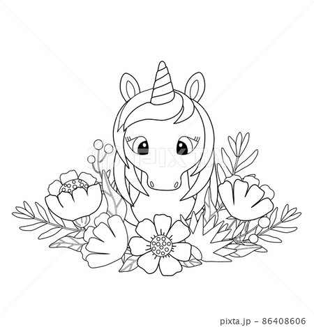Unicorn Isolated On White Background. Outline Drawing. Vector Illustration.  Royalty Free SVG, Cliparts, Vectors, and Stock Illustration. Image  134606469.