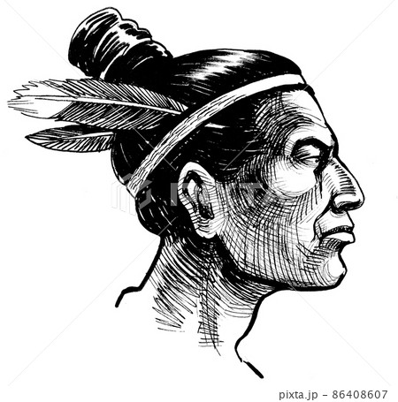 native american chief sketch