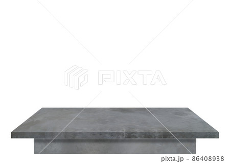 Empty concrete table top on vintage style for put object or product and decor on home, isolated on white background Empty concrete table top on vintage style for put object or product and decor on home, isolated on white background 86408938