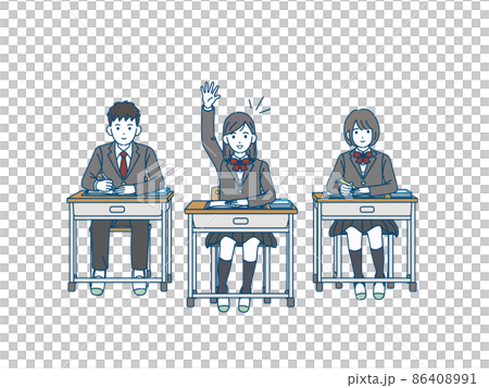 Students raising their hands Students studying Classes Junior high school students High school students Junior high school students Men and women Students raising their hands Students studying Classes Junior high school students High school students Junior high school students Men and women 86408991