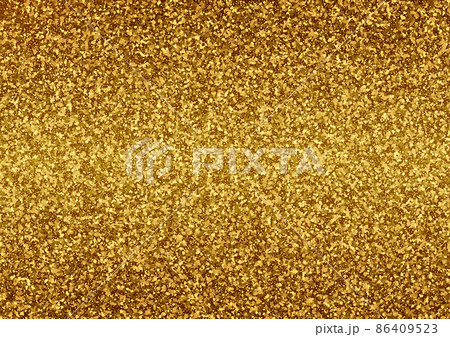 Gold glitter textures, shimmering background vector illustration. Shiny gold tinsel. Gift card, certificate, voucher, invitation, postcard, wrapper, cover. 86409523