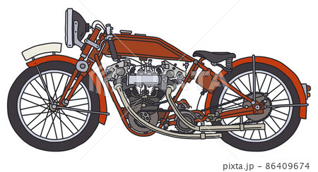 The vintage red motorcycle The vintage red motorcycle 86409674