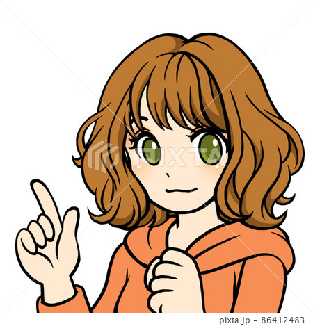 パーマの女性 01 のイラスト素材
