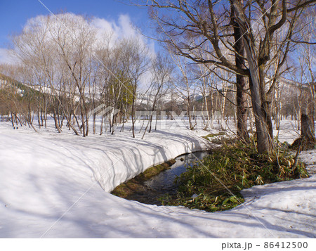 春の尾瀬・残雪に覆われた尾瀬ヶ原 86412500