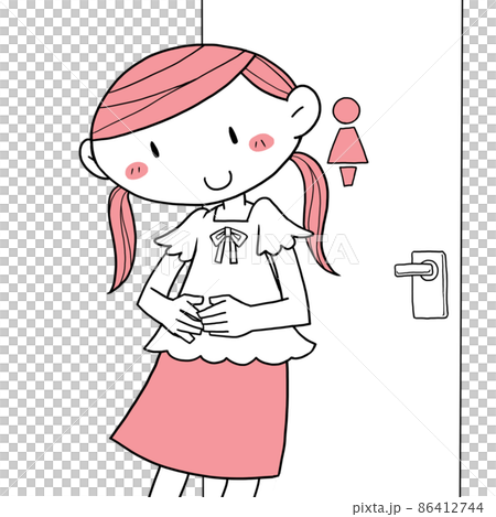 トイレから出てきた女性 86412744