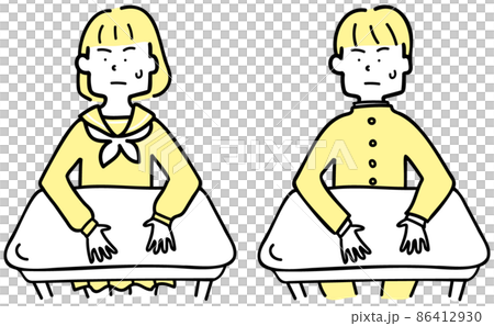 學生緊張地坐著 86412930