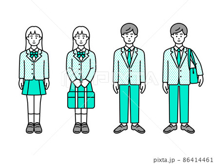 高校生の男の子と女の子 86414461