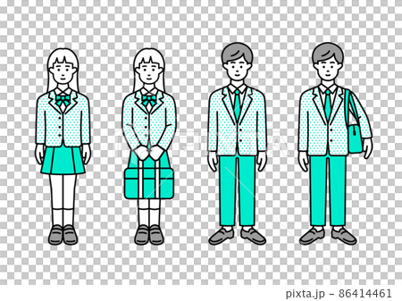 高校生の男の子と女の子 86414461