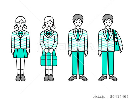 高校生の男の子と女の子 86414462