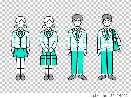 高校生の男の子と女の子 86414462