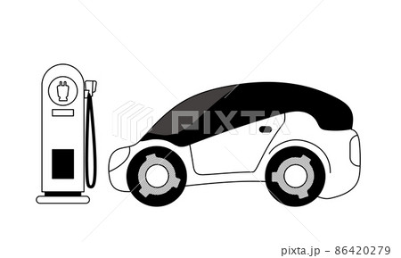 電気自動車のシンプルなイラスト 電気自動車のシンプルなイラスト 86420279