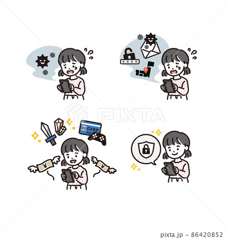 子どものスマホ使用とセキュリティ　女児 86420852