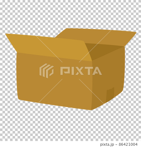 Illustration of an empty cardboard box. 86421004