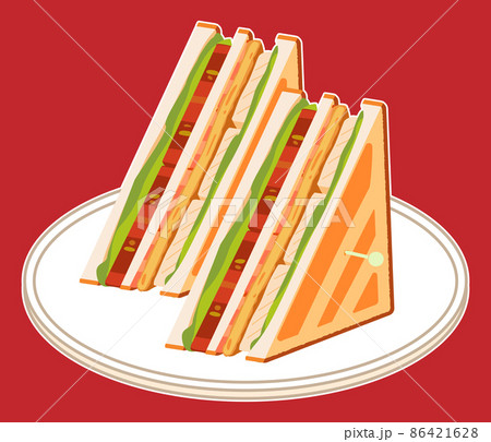 クラブハウスサンド　三角（白フチあり） 86421628