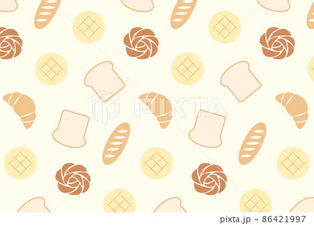 色々なパンのシームレスパターン 86421997