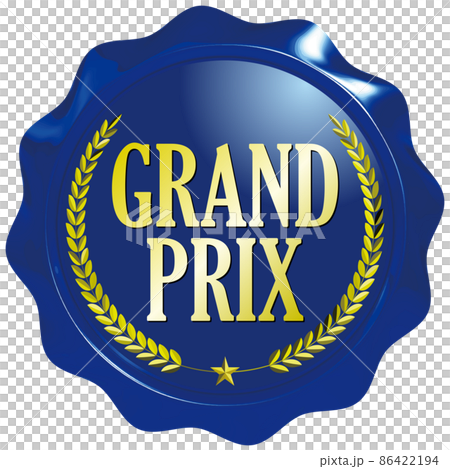 GRAND PRIX　月桂樹のシールワックス風エンブレム　青 86422194