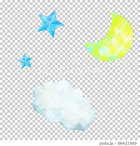 雲 月 星 水彩 パターン 雲 月 星 水彩 パターン 86422980