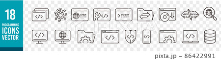 Programming line icons set vector illustration 86422991
