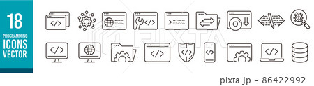 Programming line icons set vector illustration 86422992