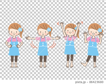 Illustration material set of a girl doing gymnastics Illustration material set of a girl doing gymnastics 86423680
