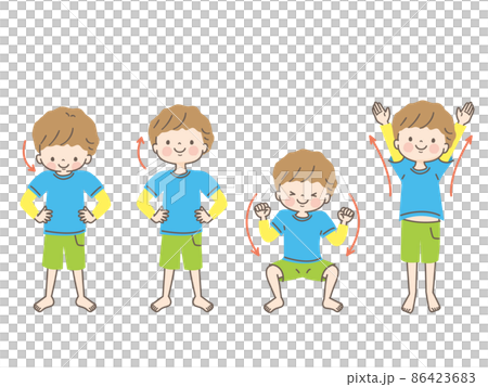 男孩做體操的插圖素材集 86423683