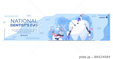 Dentist Day Banner Template Flat Dental Design Illustration Editable of Square Background Suitable for Social media or Web Internet Ads Dentist Day Banner Template Flat Dental Design Illustration Editable of Square Background Suitable for Social media or Web Internet Ads 86424084
