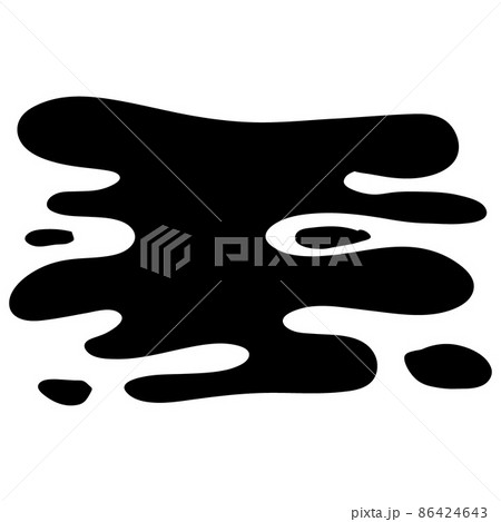 Hand drawn blob element ink paint splash stain spot splatter different shapes. Isolated cut out vector illustration for sticker label banner design. 86424643