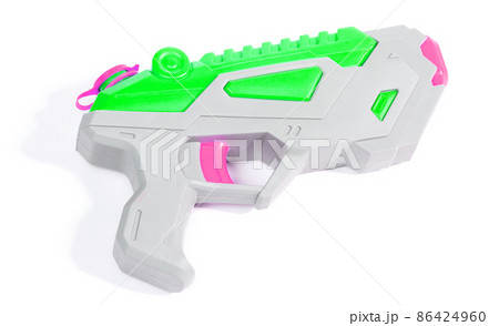 Modern small water pistol isolated on white 86424960
