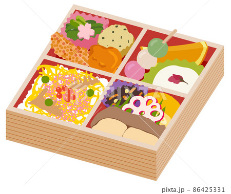 春の行楽弁当　イラスト 86425331