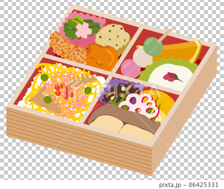 春の行楽弁当　イラスト 86425331