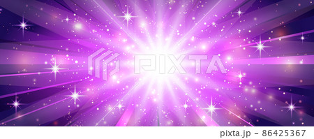 光を感じる青色の背景。宇宙空間。メタバース、後光。放射線状の光。放射状の光。 86425367