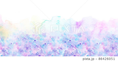 滲み　紫陽花　水彩テクスチャー 86426051