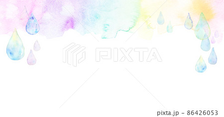 滲み　紫陽花　水彩テクスチャー 86426053