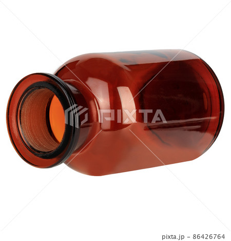 Vintage chemical glass bottles on white background. Old fashioned drug open bottle. Vintage chemical glass bottles on white background. Old fashioned drug open bottle. 86426764