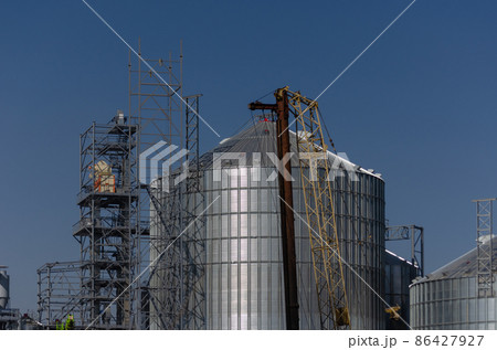 Metal modern elevator. Industry. Agribusiness. 86427927