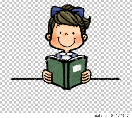 A girl reading a book A girl reading a book 86427937