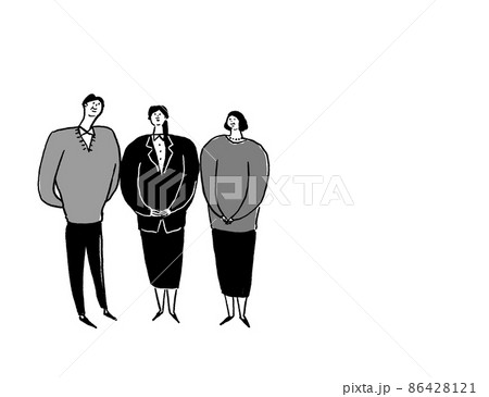 スーツを着た女性と父親と母親、入学式、家族（横、左配置） 86428121