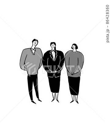 スーツを着た女性と父親と母親、入学式、家族(縦、中央配置) スーツを着た女性と父親と母親、入学式、家族(縦、中央配置) 86428360